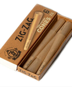 Alternative view of ZIG ZAG PRE-ROLLED CONES UNBLEACHED BROWN 1 1/4 - 6PK