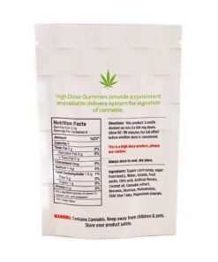 Alternative view of High Dose Fruit Gummy – Sour Raspberry 800mg THC (Indica)