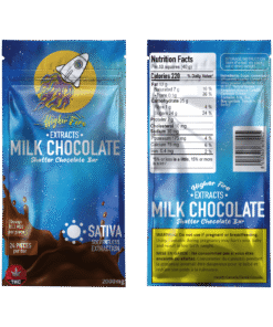 Higher Fire Extracts – Shatter Chocolate Bar – Milk Chocolate 2000mg THC (Sativa)