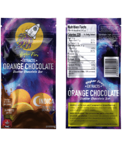 Higher Fire Extracts – Shatter Chocolate Bar – Orange 1000mg THC (Indica)