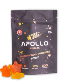 Apollo Edibles – Peach Mango/Pineapple Shooting Stars 500mg THC Sativa