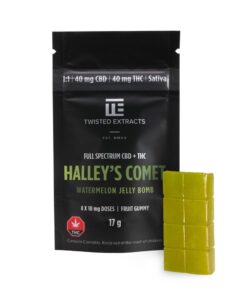 Twisted Extracts Halleys Comet Watermelon 40mg THC 40mg CBD Sativa