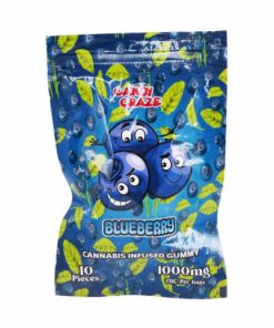 Candy Craze Edibles – Blueberry Gummy 1000mg THC