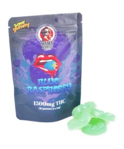 Alternative view of Mama Anne’s Edibles – Blue Raspberry Gummy – 1500mg THC