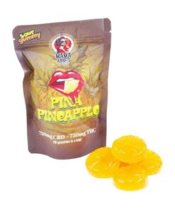 Alternative view of Mama Anne’s Edibles – Pina-Pineapple Gummy – 1:1 (750mg CBD + 750mg THC)