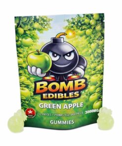 Bomb Edibles – 3000mg THC Gummies – Green Apple