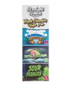 Alternative view of Straight Goods – Triple Chamber Vape – Blueberry Cookies + Space Guava + Sour Pebbles (3 Grams + 3 Grams + 3 Gram)