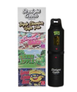 Straight Goods – Triple Chamber Vape – Ice Cream Cake + Green Apple + Super Lemon Haze (3 Grams + 3 Grams + 3 Gram)
