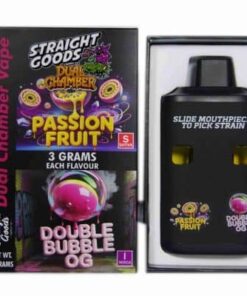Straight Goods – Dual Chamber Vape – Passion Fruit + Double Bubble OG (3 Grams + 3 Grams)